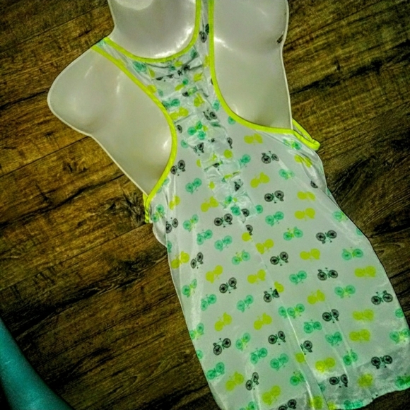 Candie's Top Size L Chiffon Ruffle Racerback - Picture 4 of 11